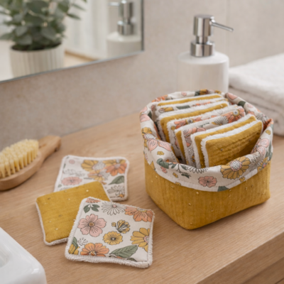 panière lot lingettes lavables