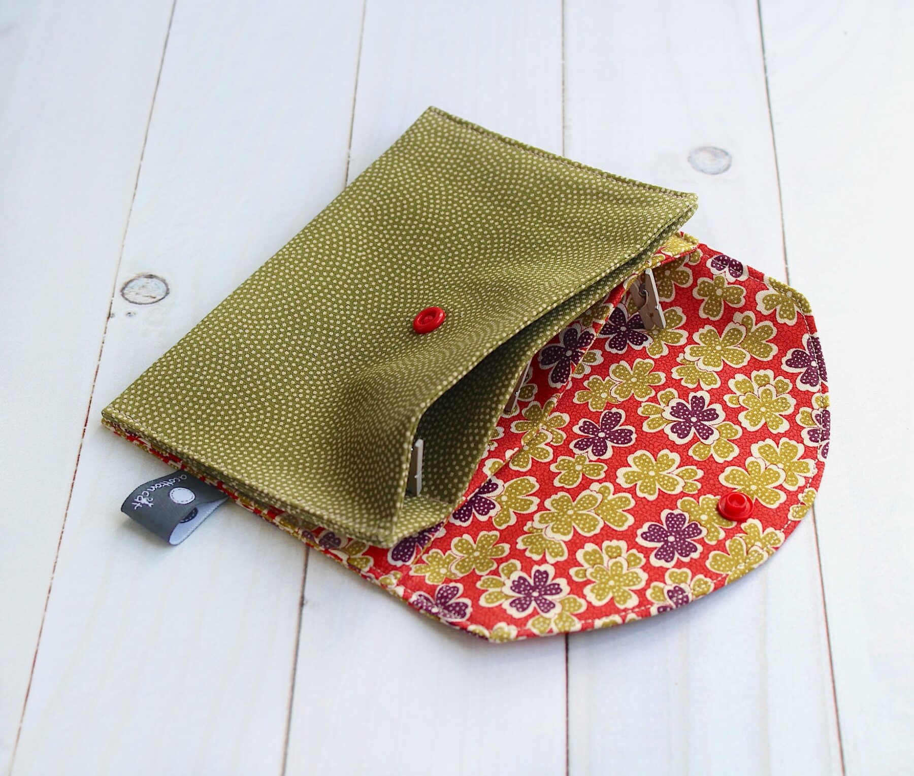 Portefeuille tissu japonais, porte passeport, pochette multi poches, trousse plate clip – Image 4