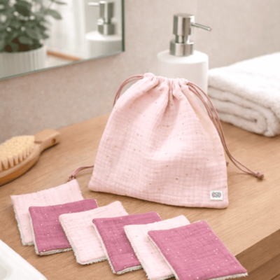 pochon lot de lingettes lavables