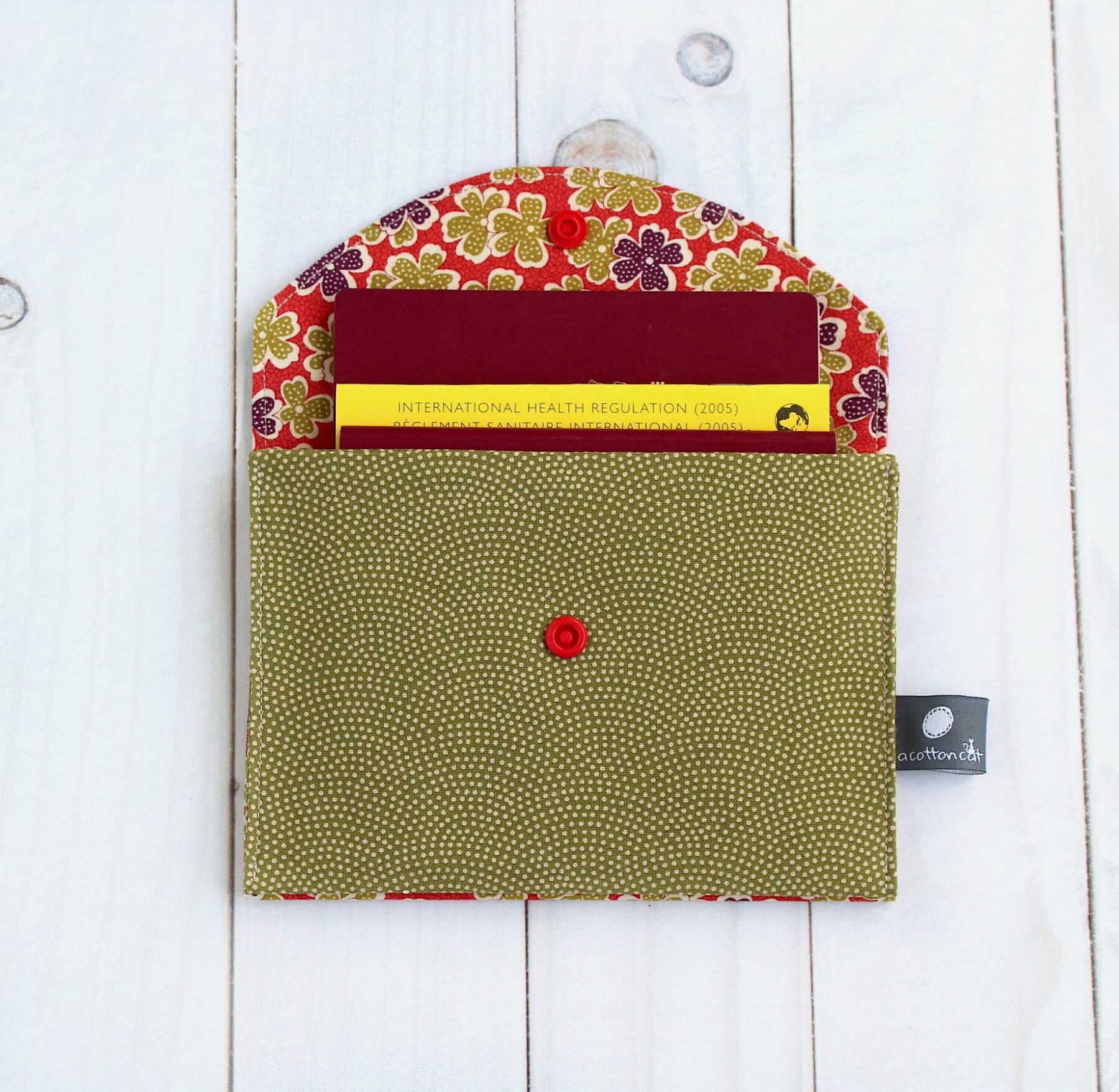 porte passeport tissu japonais