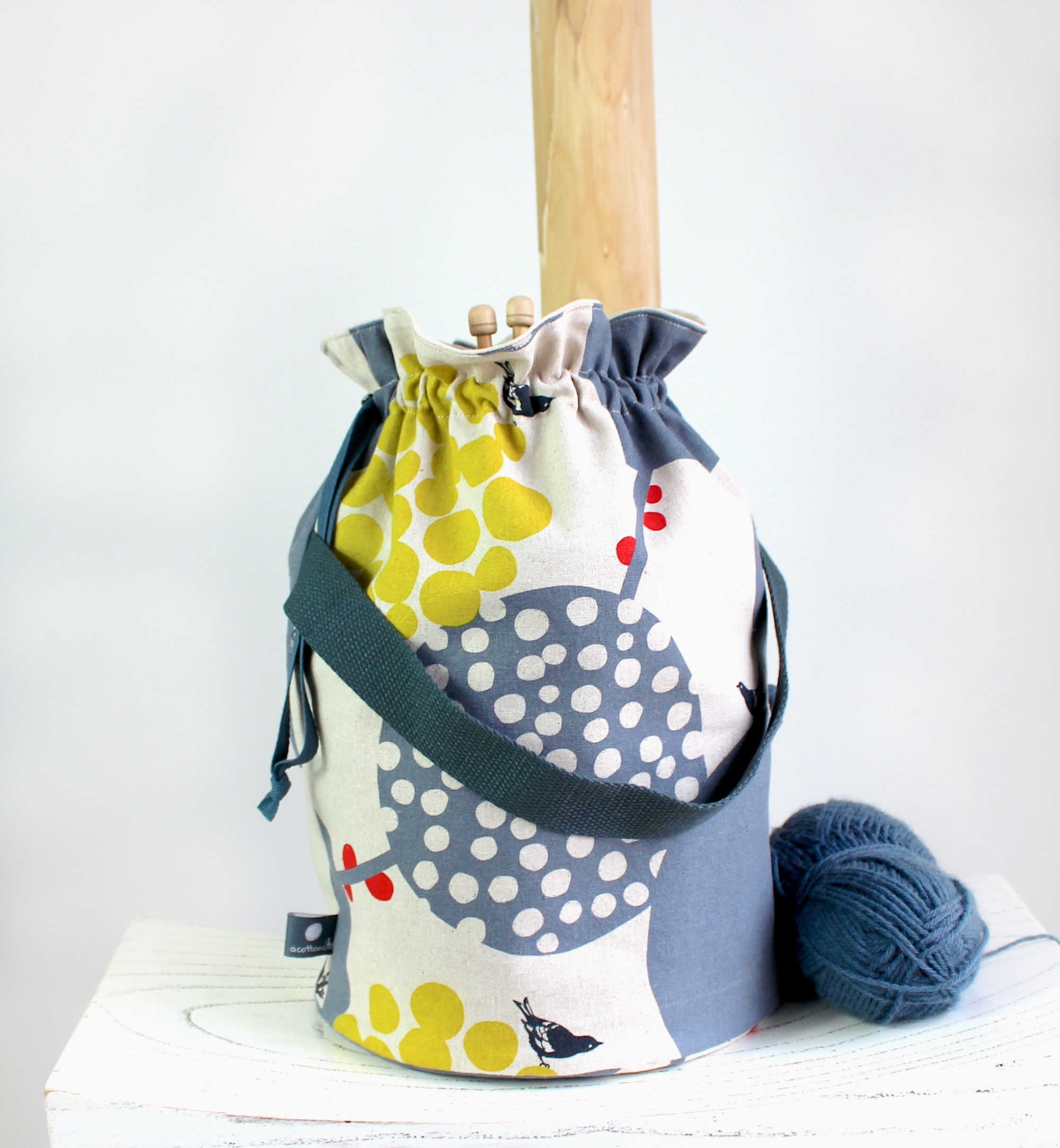 sac a projets tricot tissu japonais