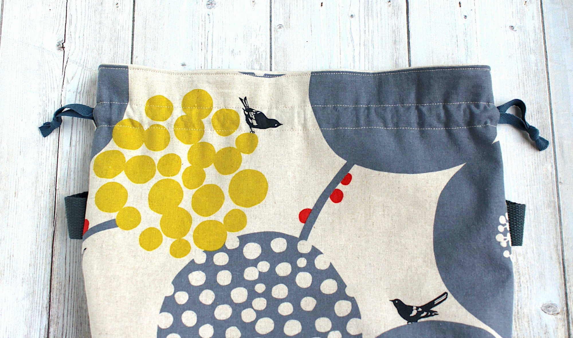 sac projets tricot fermeture liens