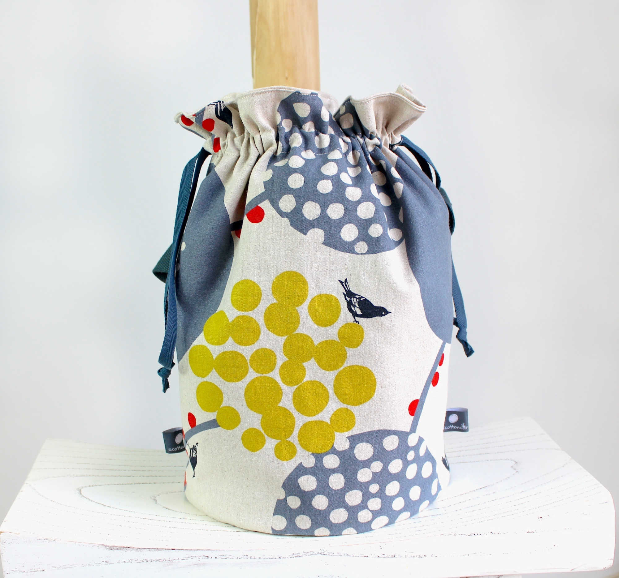 sac range tricot en coton et lin