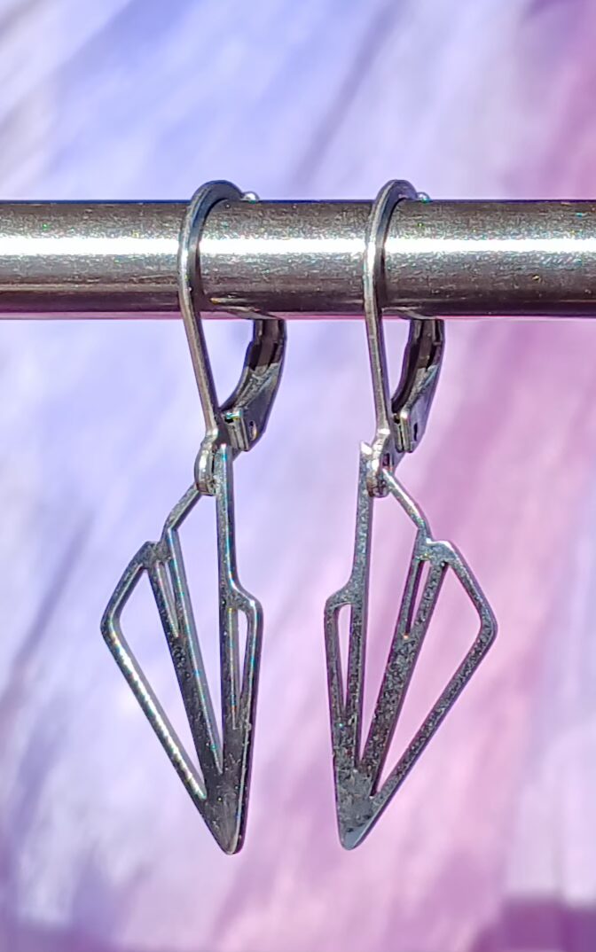 Boucles d'oreilles Motif Cristaux acier inoxydable – Image 3