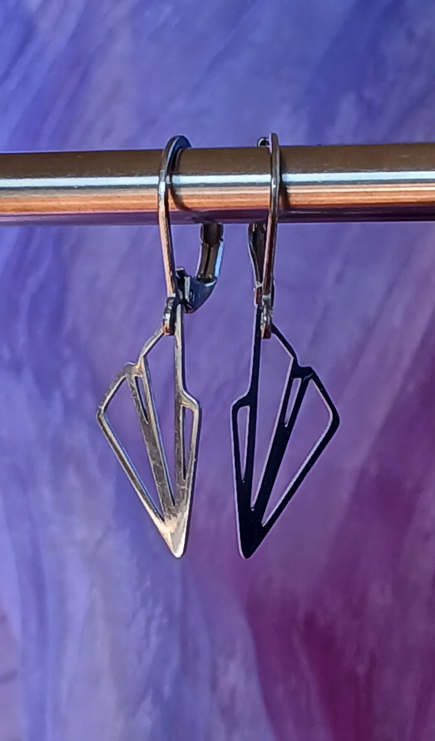 Boucles d'oreilles acier inoxydable, motifs cristaux