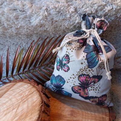 Sachet de lavande bio 400 gr, motif papillon.
