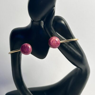 Bracelet jonc framboise irisée