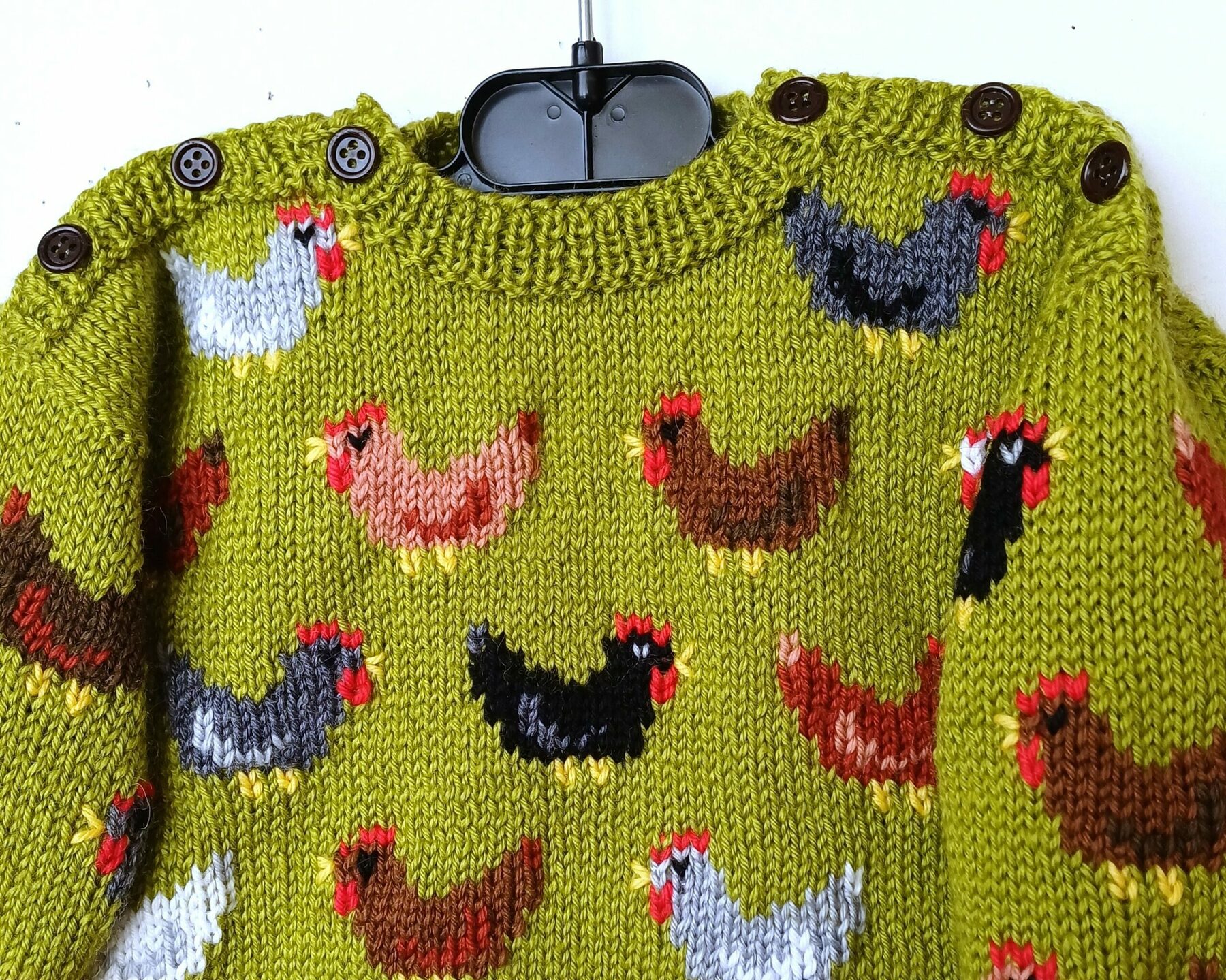 Pull tricot avec des poules, pour bébé 1 an – Image 3