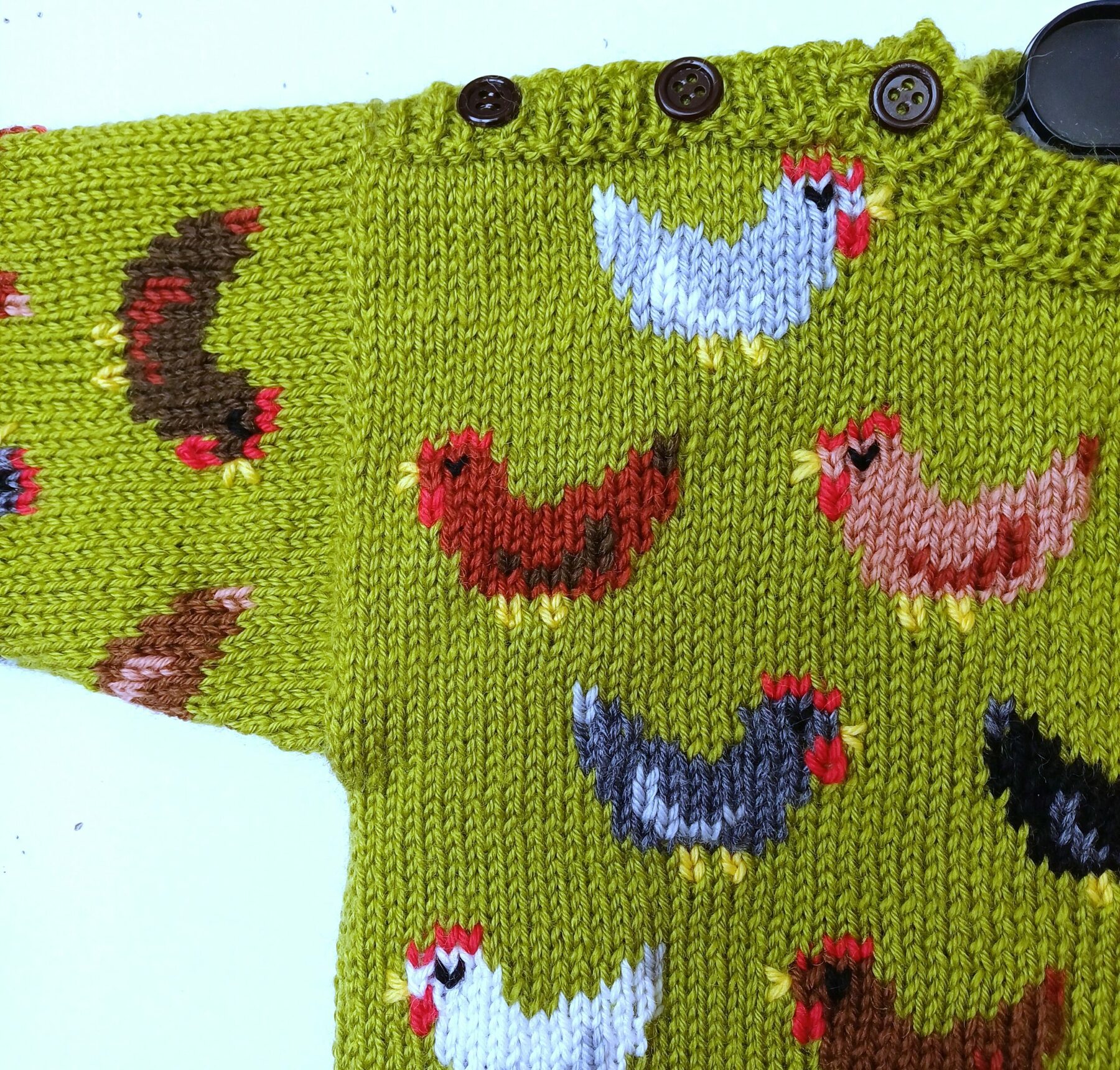 Pull tricot avec des poules, pour bébé 1 an – Image 5