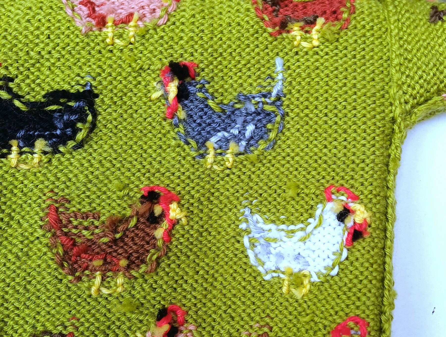 Pull tricot avec des poules, pour bébé 1 an – Image 9