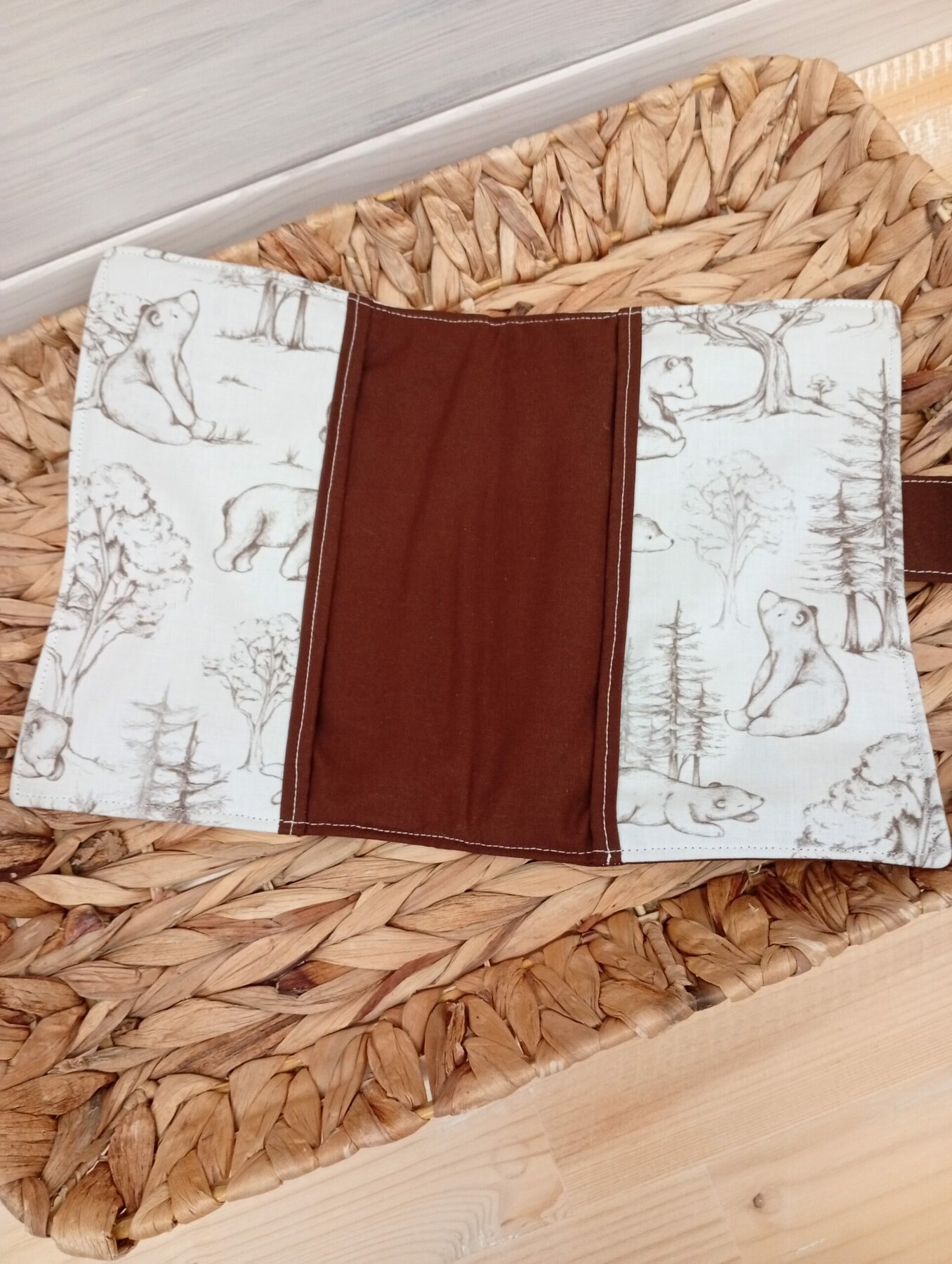 Ensemble naissance personnalisée, Couverture bébé, carnet de santé et trousse de toilette assortis, Cadeau naissance, Thème ours forêt – Image 5