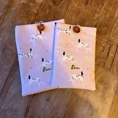 Pochette livre en coton dalmatiens taille M et S