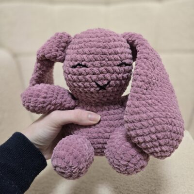 Doudou Lapin au crochet pour nouveau-né - Idée cadeau naissance fille ou garçon - Peluche faite main ultra douce