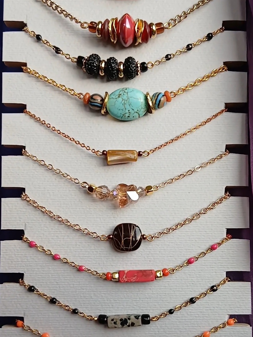 Ensemble de bracelets upcyclés chaine dorée