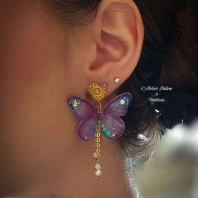 Boucles d'oreilles Artisanales "Papillons" -Made In France