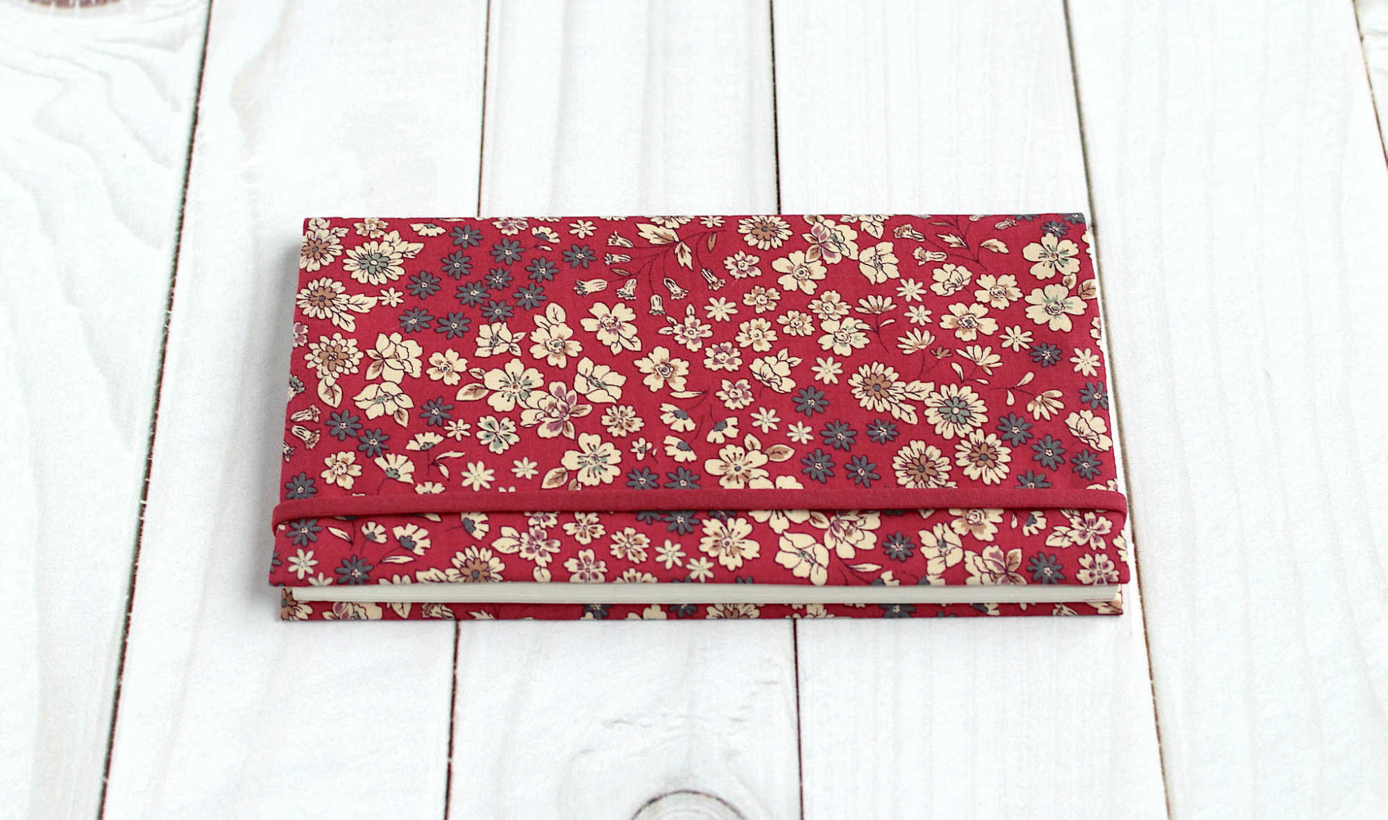 Porte chéquier tissu style liberty, protège chéquier talon haut, étui chéquier portefeuille – Image 3