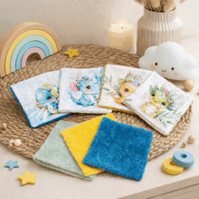 lingettes lavables dragons