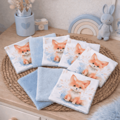 lingettes lavables renards