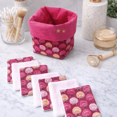 panière rangement lingettes lavables