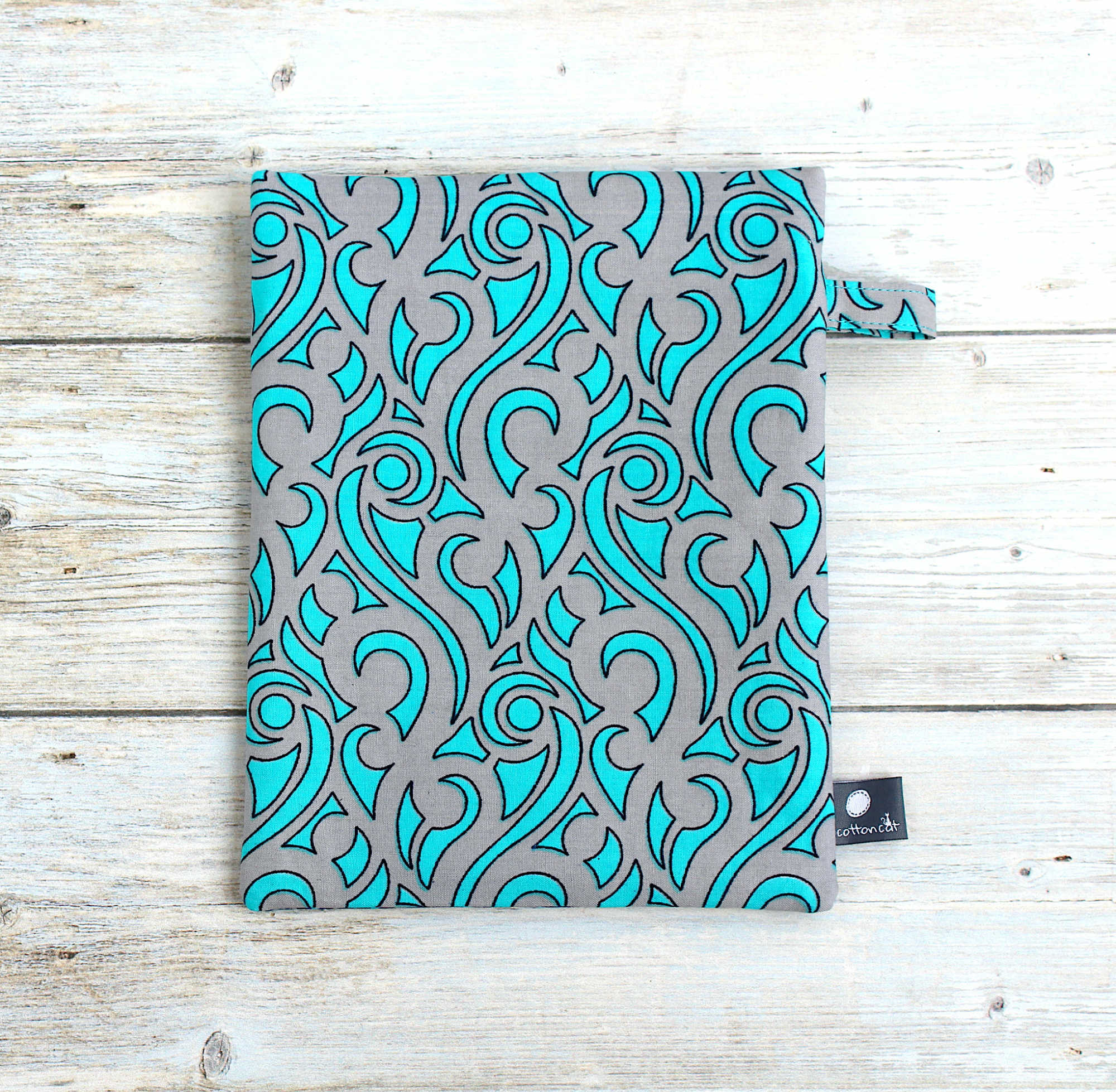 Pochette livre zippée, trousse plate tissu wax, porte documents voyage – Image 5