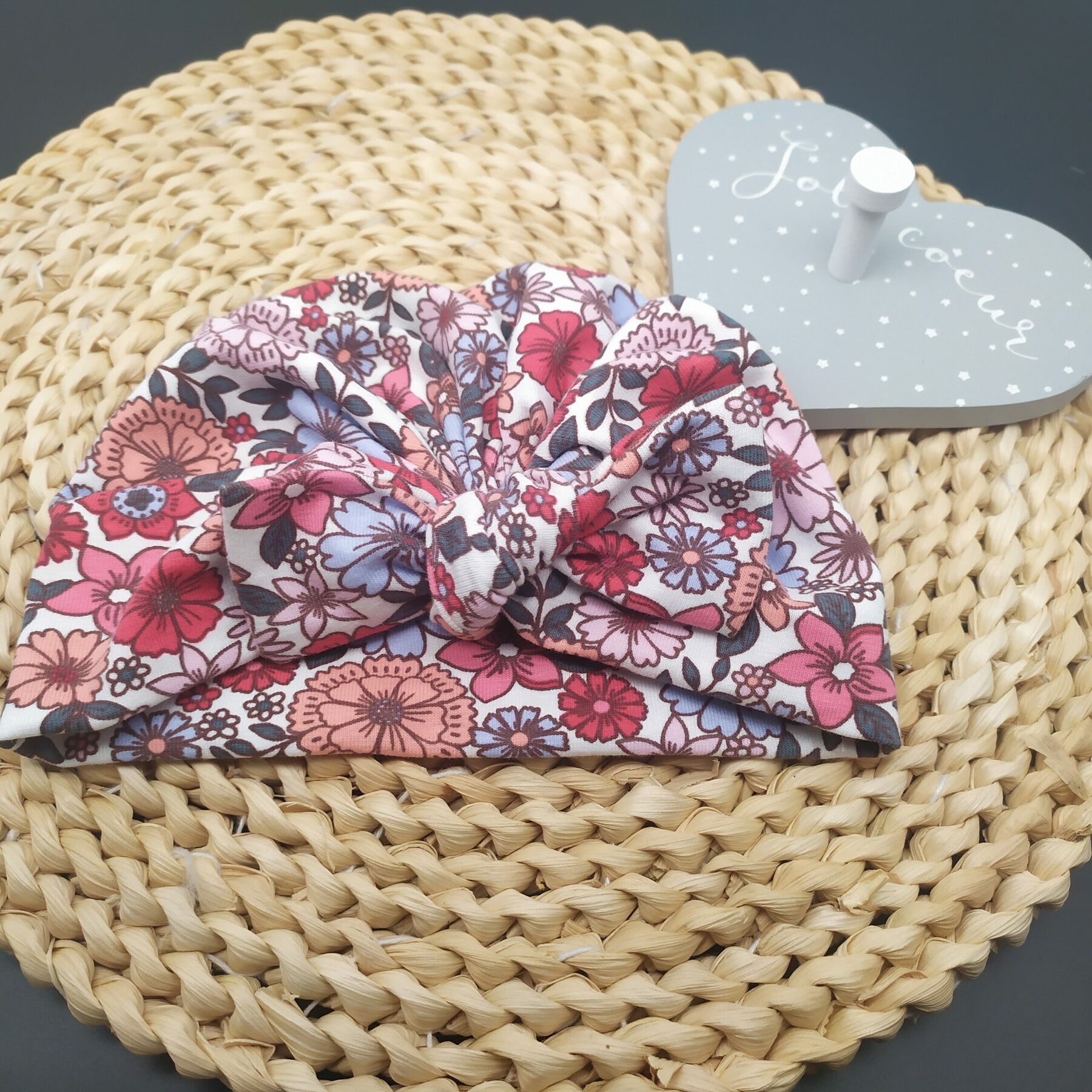 Bonnet turban coton bébé fille