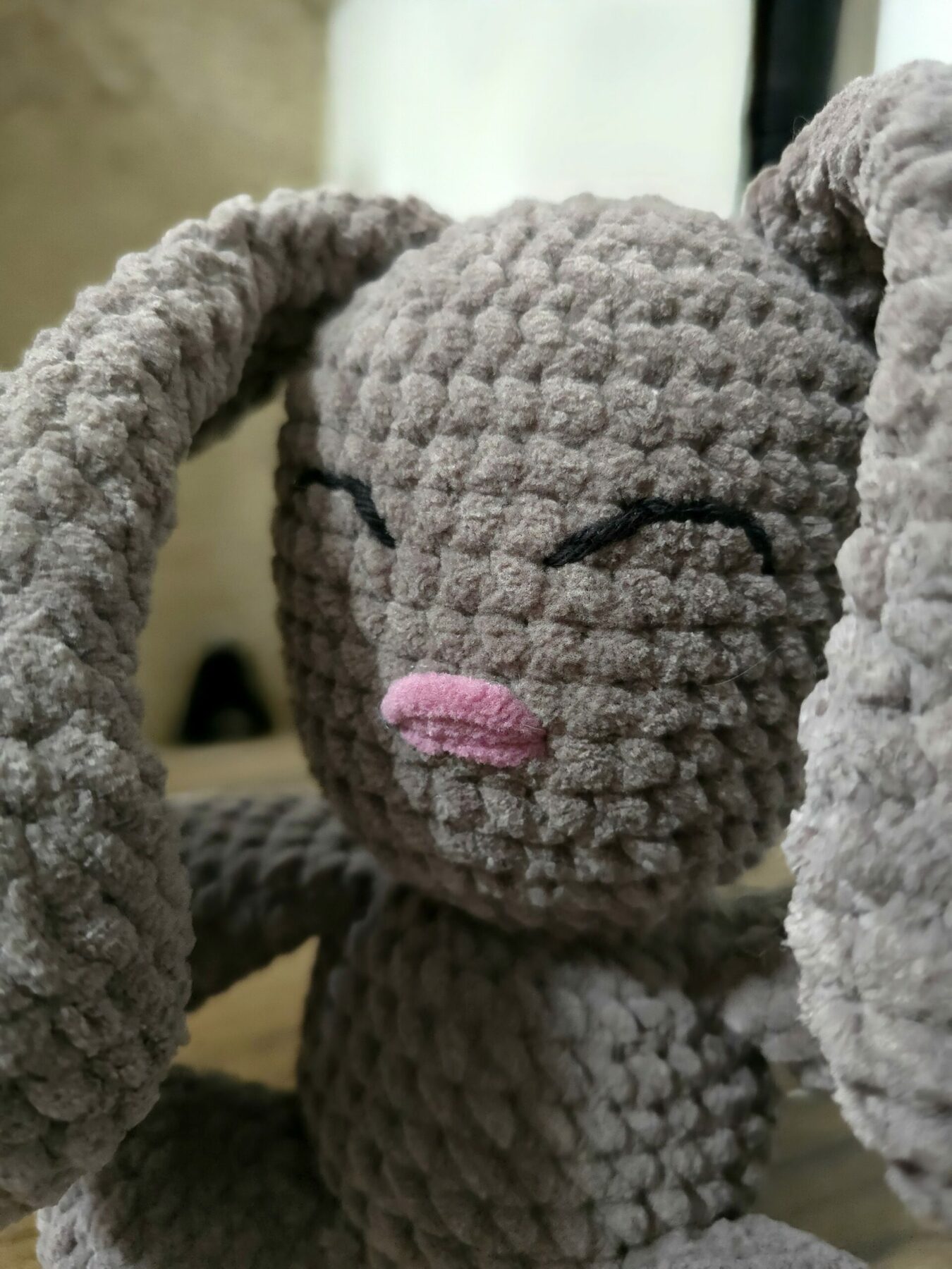 Doudou Lapin au crochet pour nouveau-né - Idée cadeau naissance fille ou garçon - Peluche faite main ultra douce – Image 3