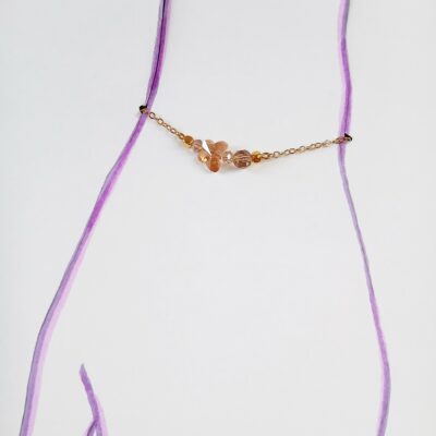 bracelet upcyclé pièce unique papillon rose
