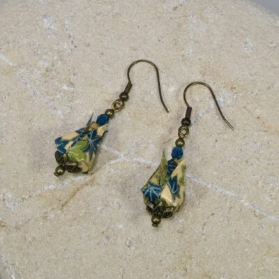 Boucles d'Oreilles Origami Bouton de lotus