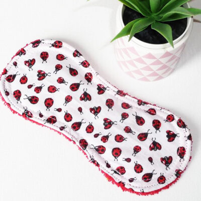 Protège-slip lavable sans ailettes COCCINELLE (Fin & discret : 19 cm) - Zéro déchet - PSL - Protège-slip en coton ado fille femme - Hygiène intime féminine