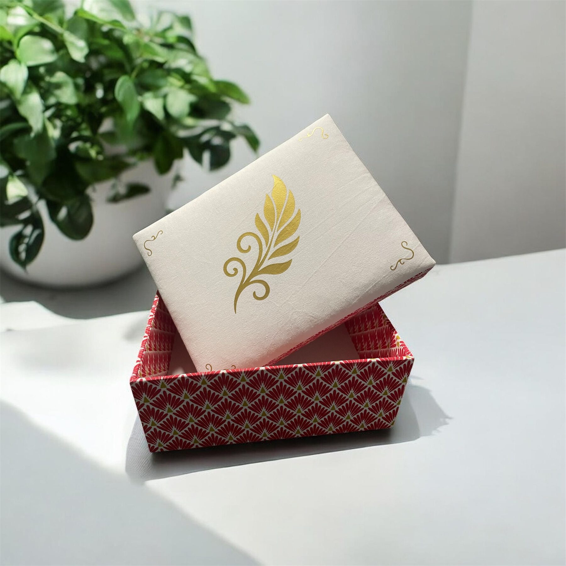 Boîte en cartonnage artisanale- boîte de rangement décorative fait main – Image 5