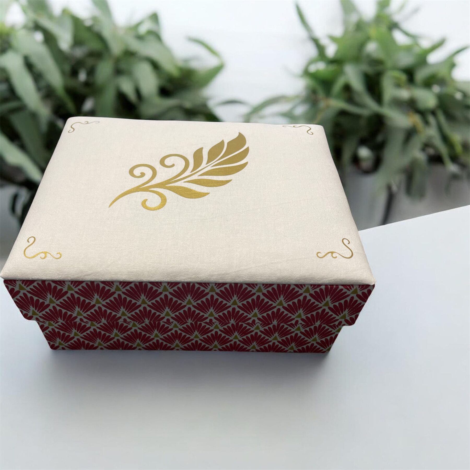 Boîte en cartonnage artisanale- boîte de rangement décorative fait main – Image 3