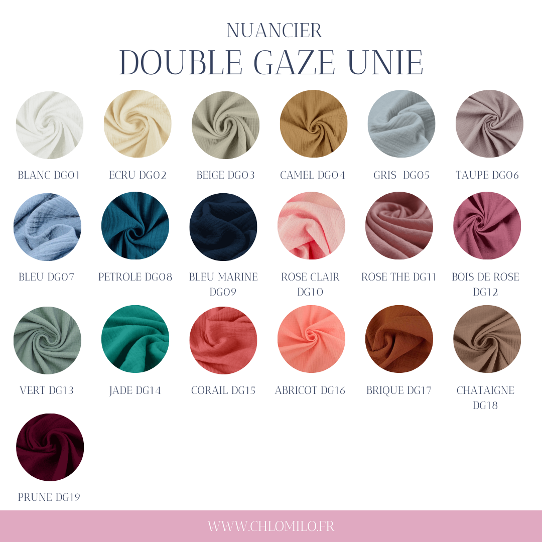 double gaze coton unie