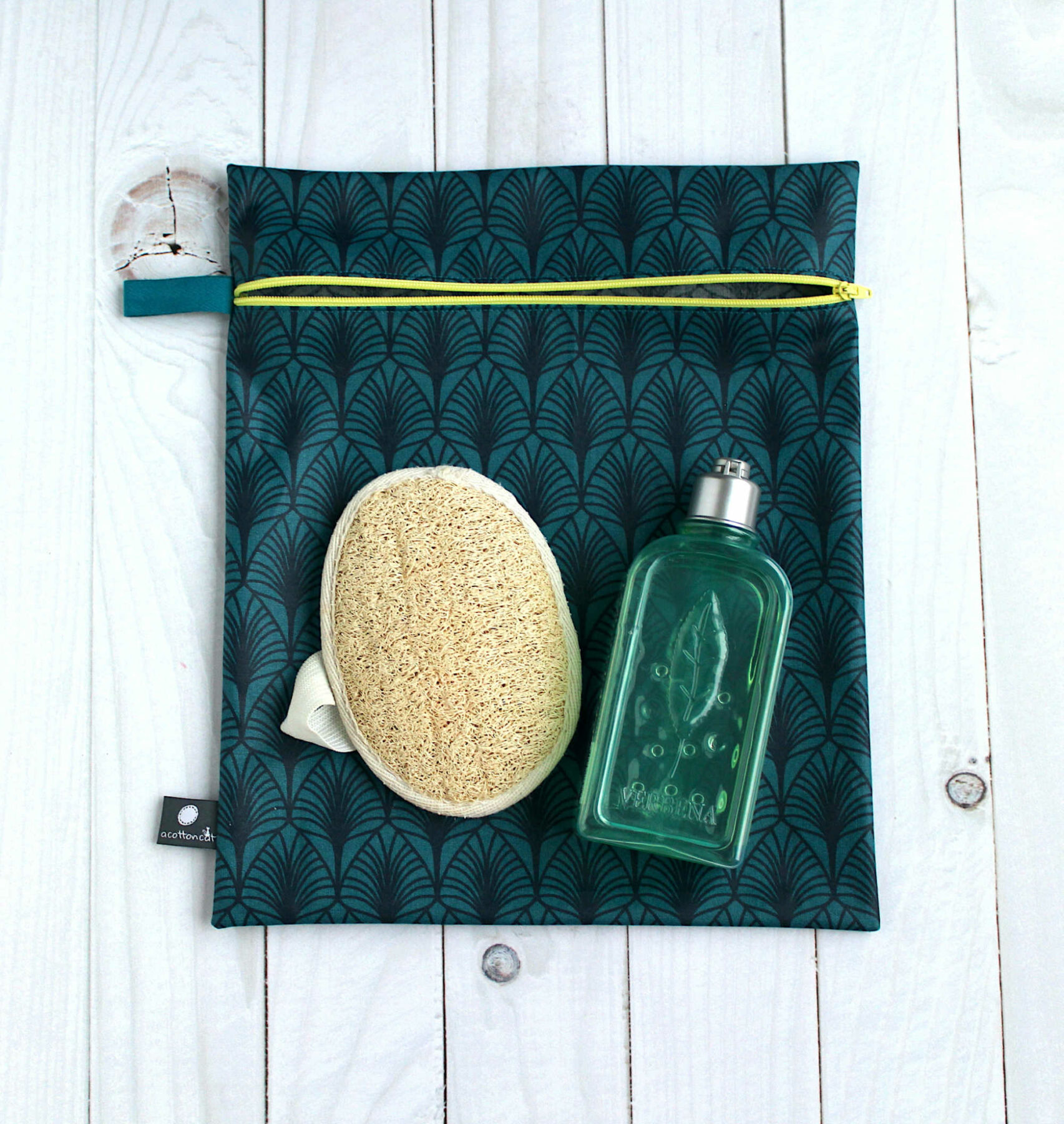 Pochette enduite maillot mouillé, trousse impermeable XL zippée – Image 3