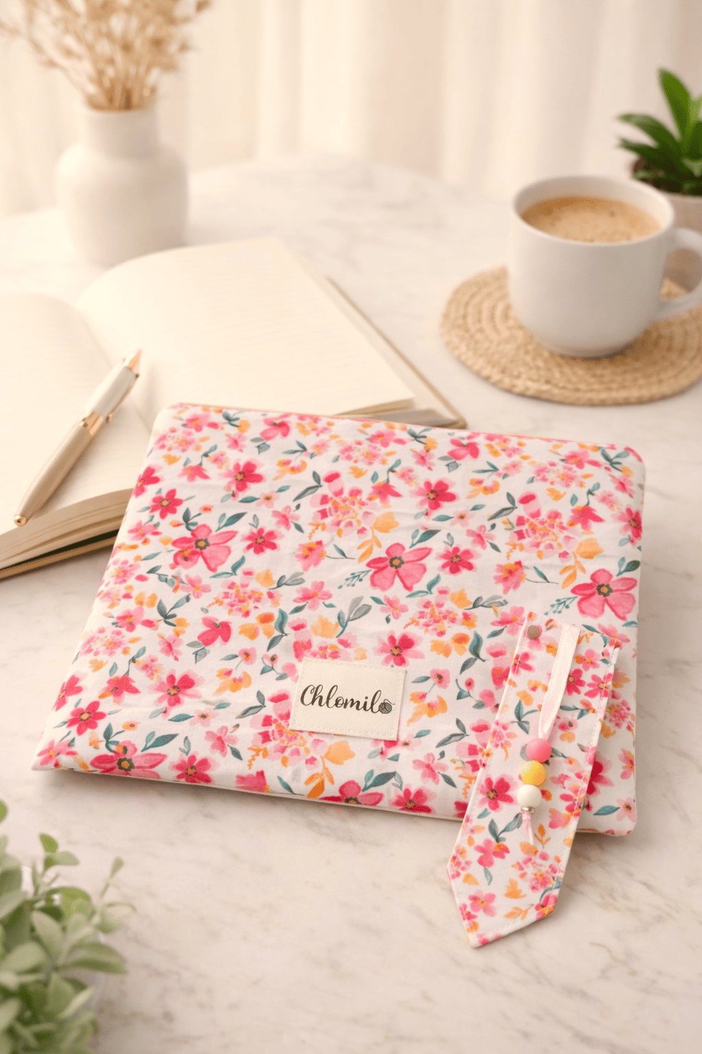 pochette livre fleurie marque page