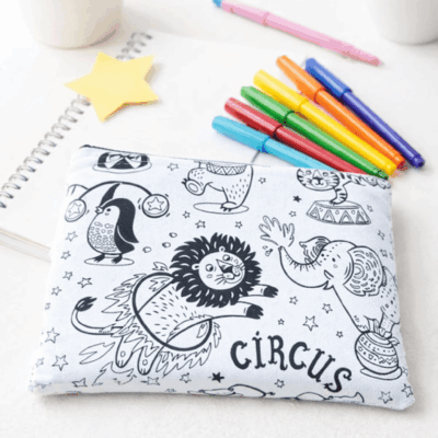 pochette plate a colorier cirque