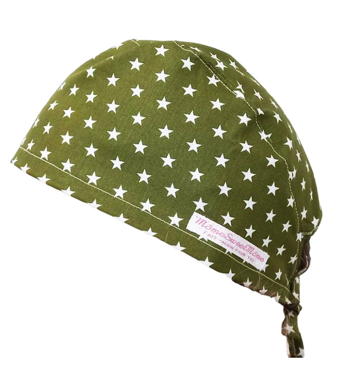 Calot de bloc couvrant - ETOILES (ARMY - KAKI) - bloc opératoire- chirurgien- dentiste - sage-femme - infirmière - anesthésiste - calot médical - Pharmacien - Pâtisserie