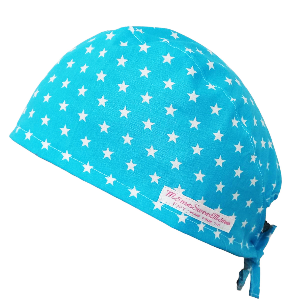 Calot de bloc couvrant - ETOILES (TURQUOISE) - bloc opératoire- chirurgien- dentiste - sage-femme - infirmière - anesthésiste - calot médical - Pharmacien - Pâtisserie