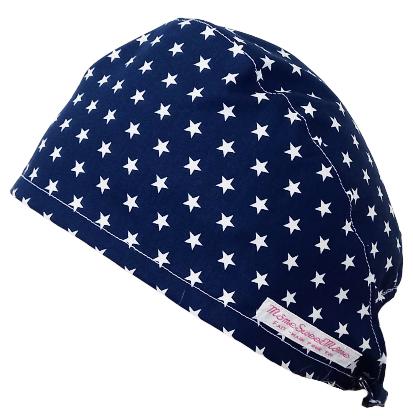 Calot de bloc couvrant - ETOILES (NAVY - MARINE) - bloc opératoire- chirurgien- dentiste - sage-femme - infirmière - anesthésiste - calot médical - Pharmacien - Pâtisserie