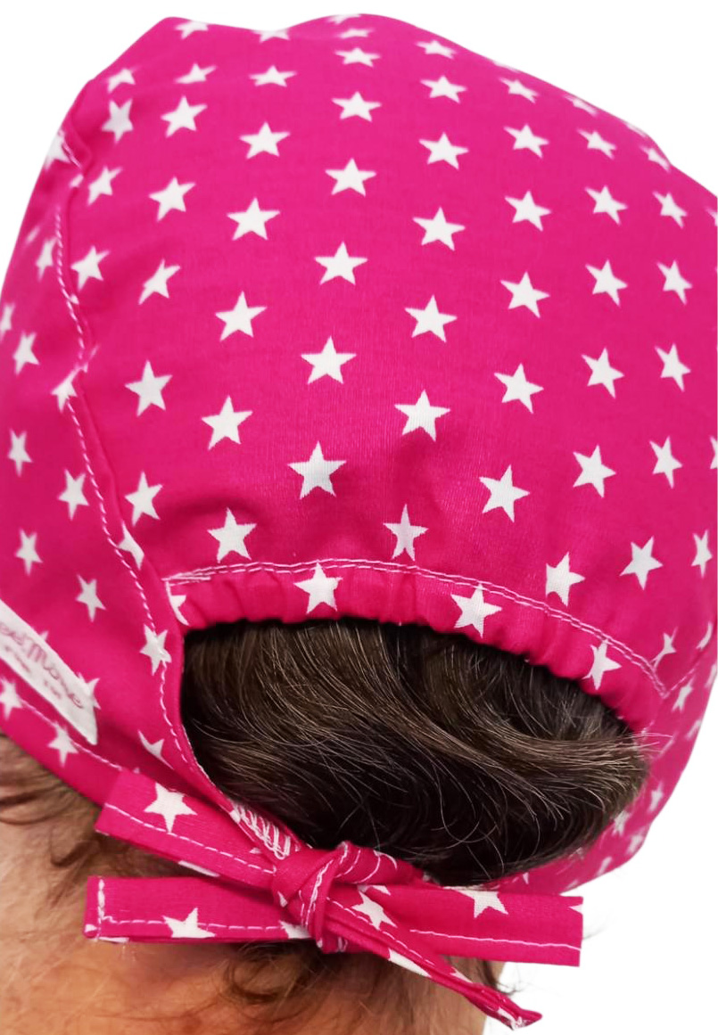 Calot de bloc couvrant - ETOILES (FUCHSIA) - bloc opératoire- chirurgien- dentiste - sage-femme - infirmière - anesthésiste - calot médical - Pharmacien - Pâtisserie