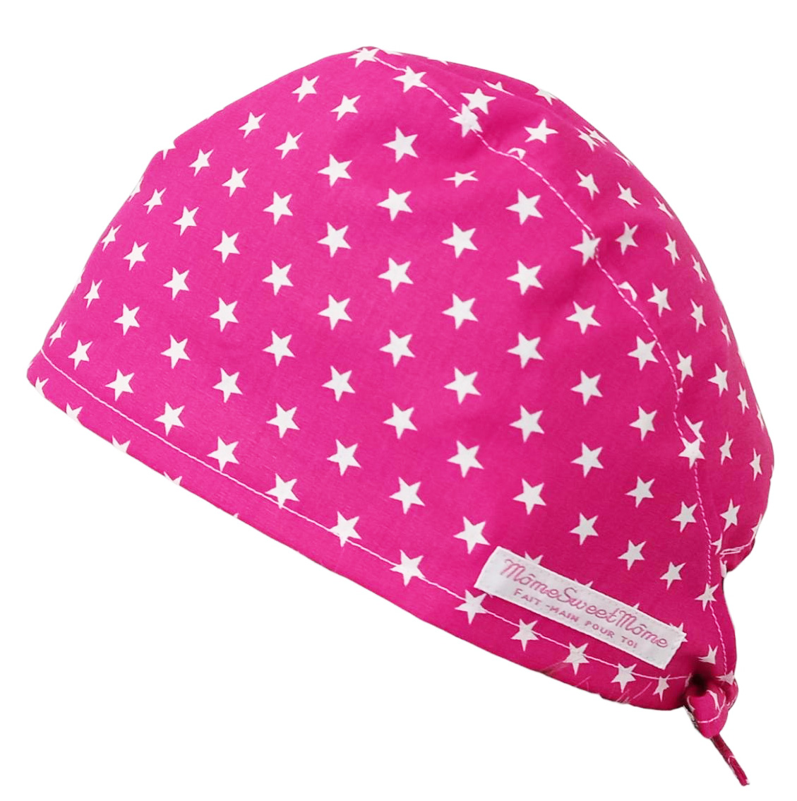 Calot de bloc couvrant - ETOILES (FUCHSIA) - bloc opératoire- chirurgien- dentiste - sage-femme - infirmière - anesthésiste - calot médical - Pharmacien - Pâtisserie