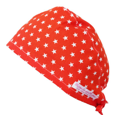 Calot de bloc couvrant - ETOILES (ORANGE) - bloc opératoire- chirurgien- dentiste - sage-femme - infirmière - anesthésiste - calot médical - Pharmacien - Pâtisserie