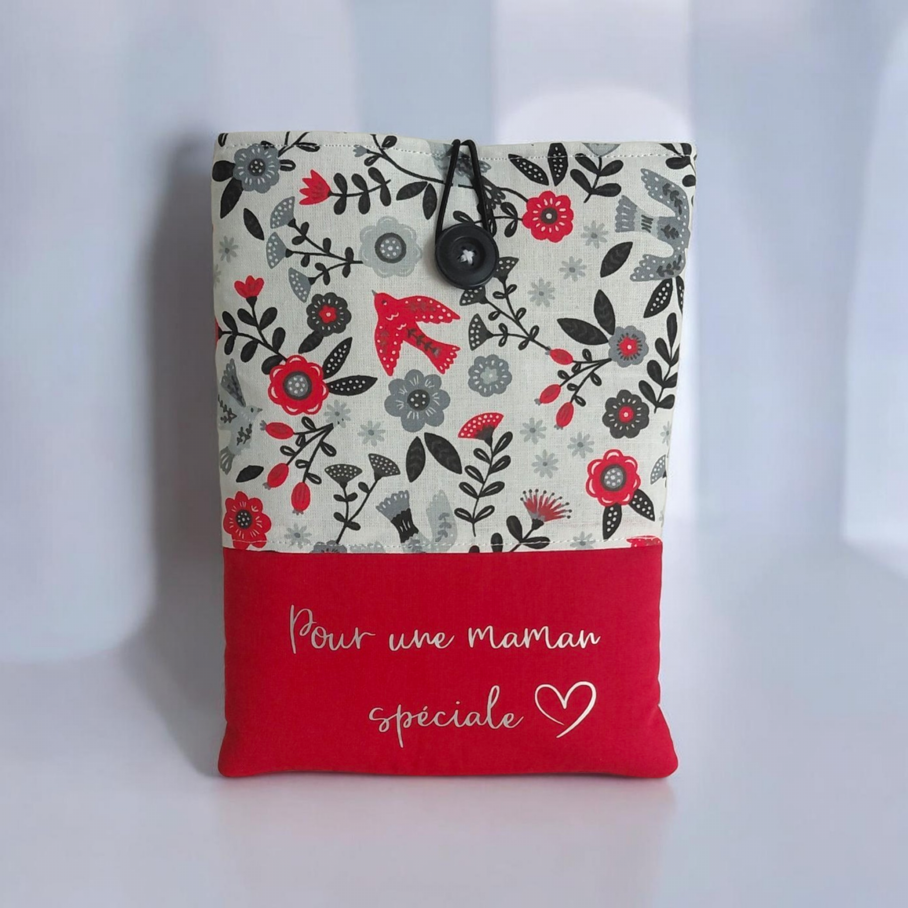 Pochette livre personnalisée – Protège livre, tablette ou liseuse – Cadeau fête des mères – Housse molletonnée en coton – Image 4