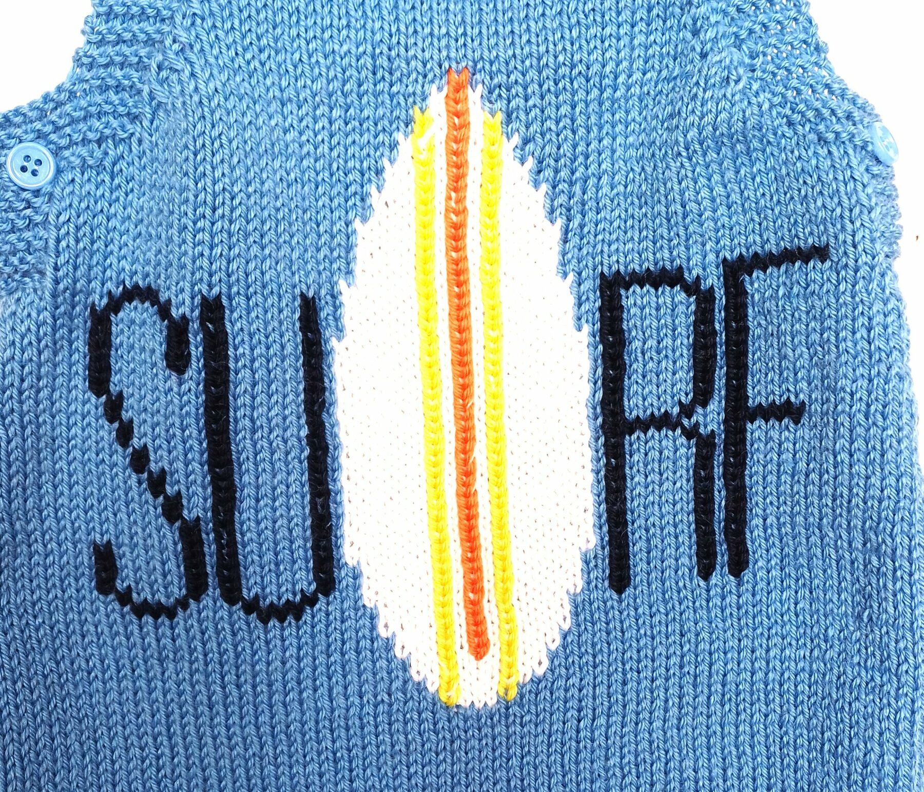 Salopette tricot pour bébé 3/6 mois, motif "SURF" – Image 2