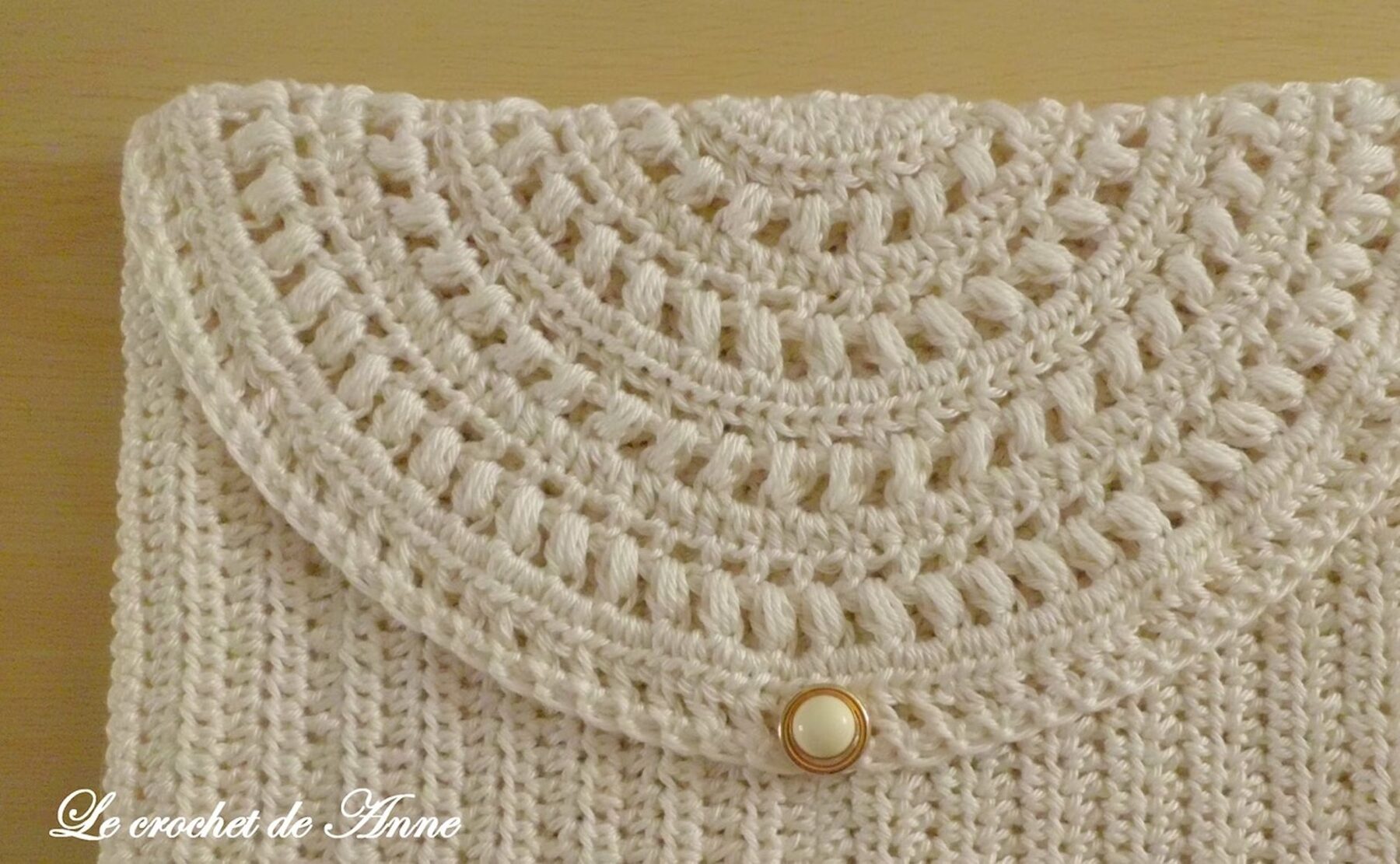 TUTO CROCHET - Pochette en coton ornée d'un joli rabat dentelle , Pochette mariage , facile à réaliser , – Image 2