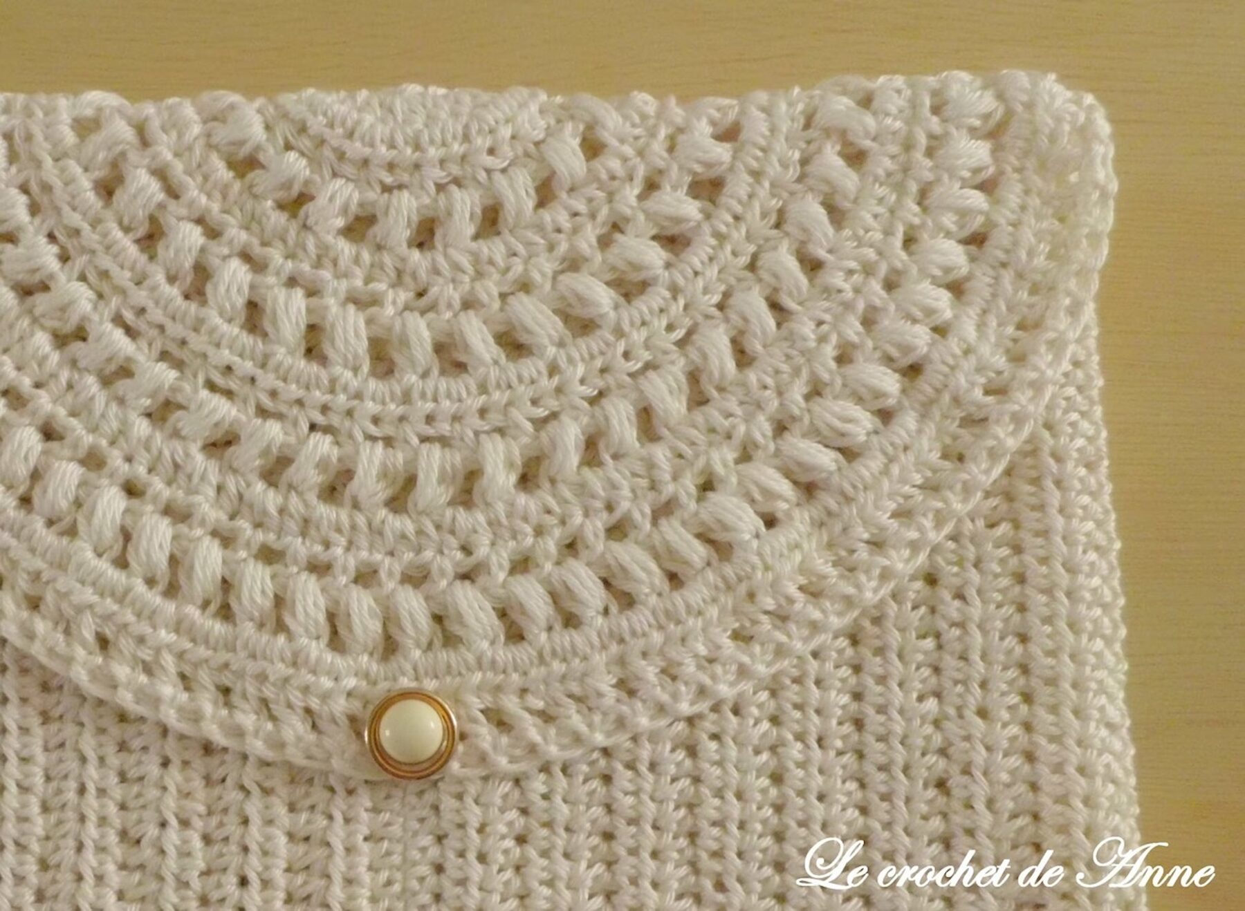 TUTO CROCHET - Pochette en coton ornée d'un joli rabat dentelle , Pochette mariage , facile à réaliser , – Image 5