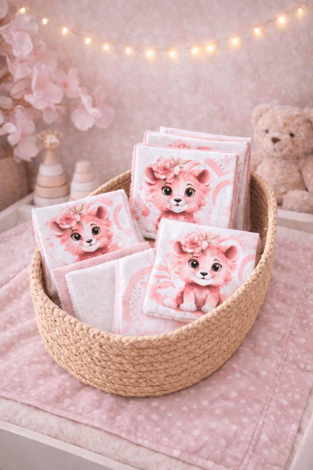 lot lingettes lavables lionnes eponge bambou