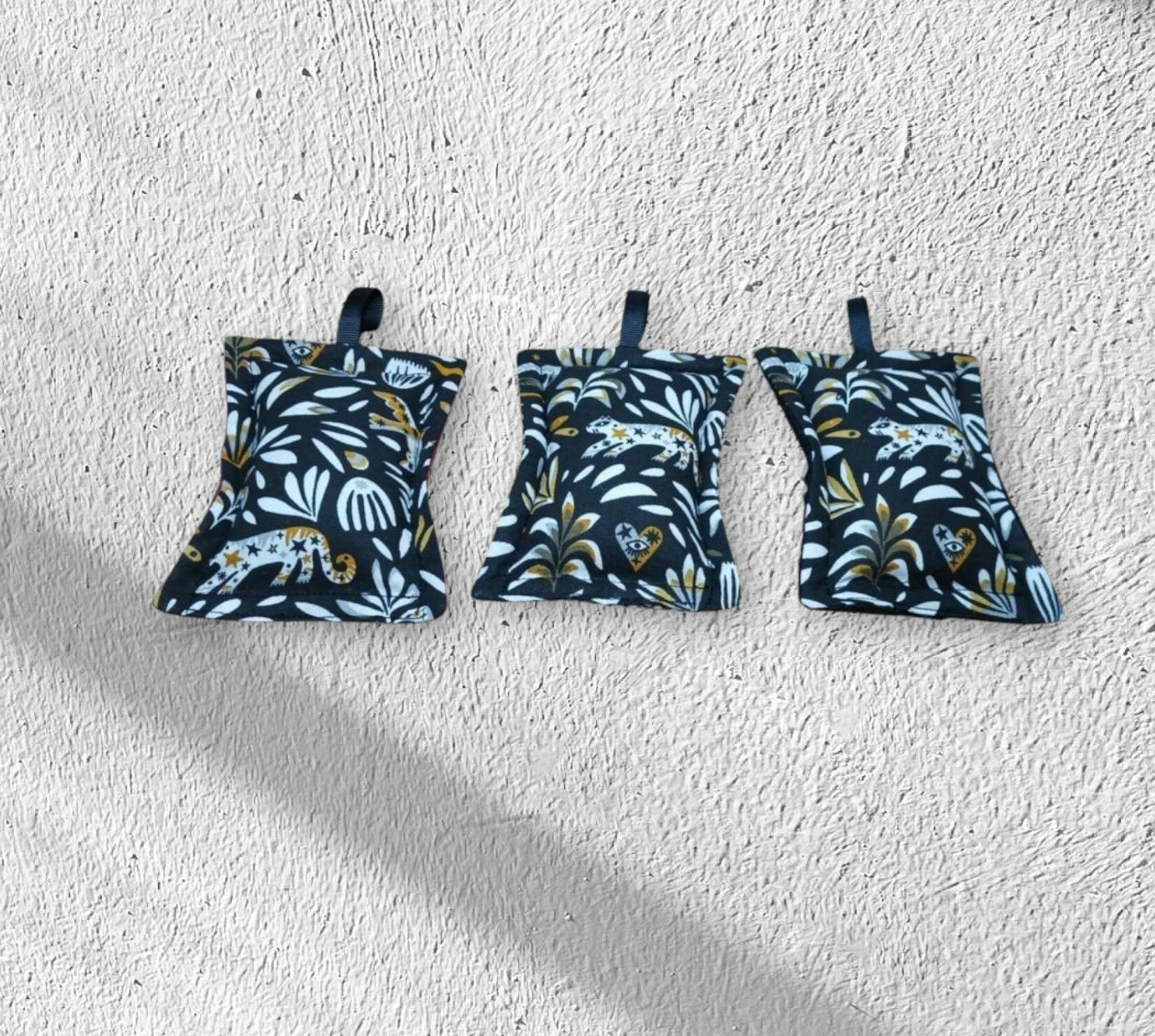 lot de 3 éponges lavables et grattantes coton doublé éponge et nid d'abeille et filet mesh modèle au choix – Image 7