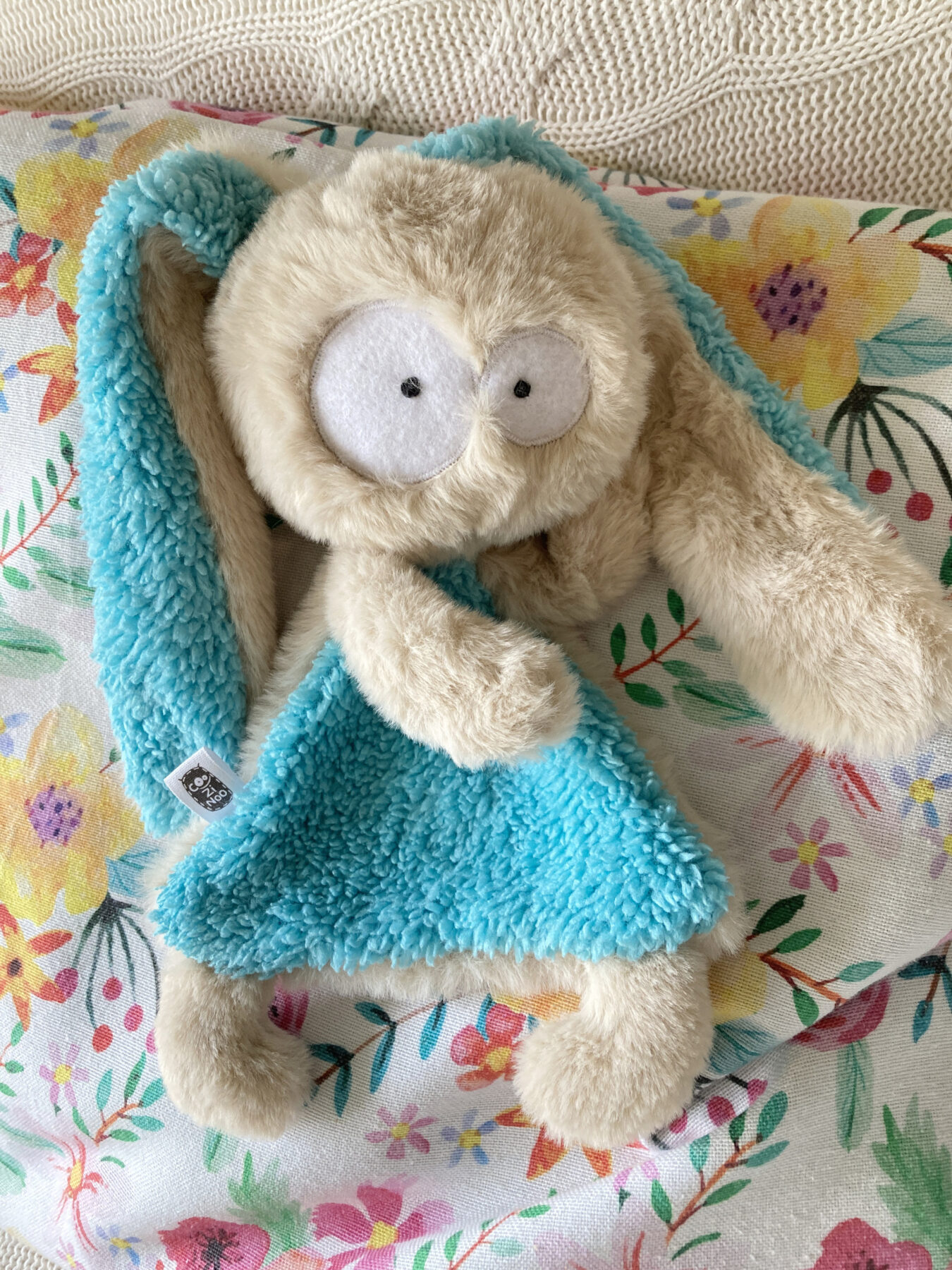 doudou lapin maxichou turquoise
