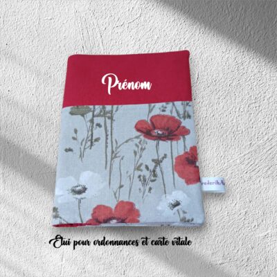 Etui simple à ordonnances, carte vitale et carte mutuelle, personnalisable, modèle au choix