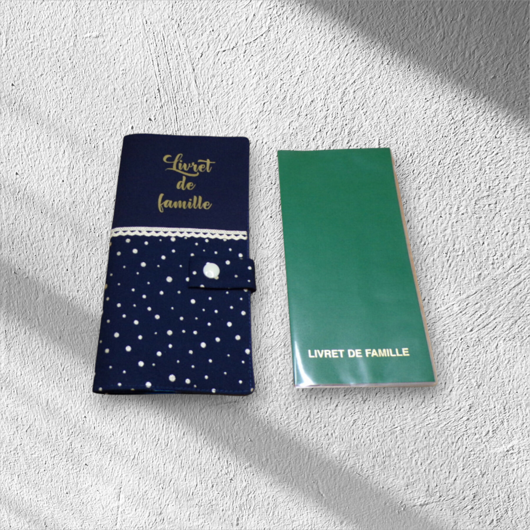 Protège livret de famille, fermeture par attache pression, cadeau de mariage